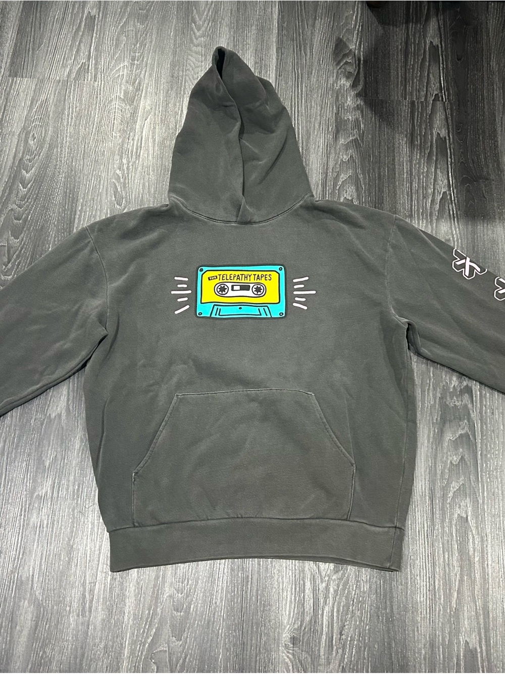 Graphic Hoodie - Dark Gray - Telephaty Tapes size M